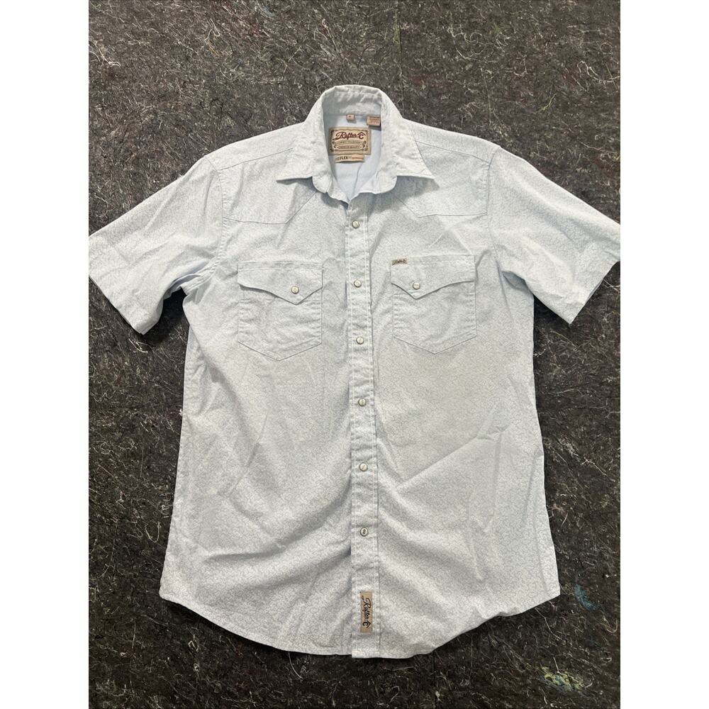 Mens Rafter C Pearl Snap Shirt Short Sleeve Pro Flex 45 Performance Paisley Med
